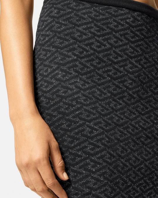 נשים Versace שָׁחוֹר חצאית סריג לה גרקה מדוזה אקארד הַלבָּשָׁה N8T2179