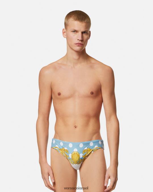 גברים Versace הדפס תחתוני ים בארוק עם צדפים תחתונים ובגדי חוף N8T21801