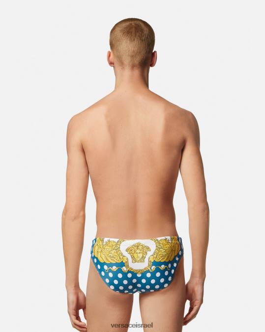גברים Versace הדפס תחתוני ים בארוק עם צדפים תחתונים ובגדי חוף N8T21801