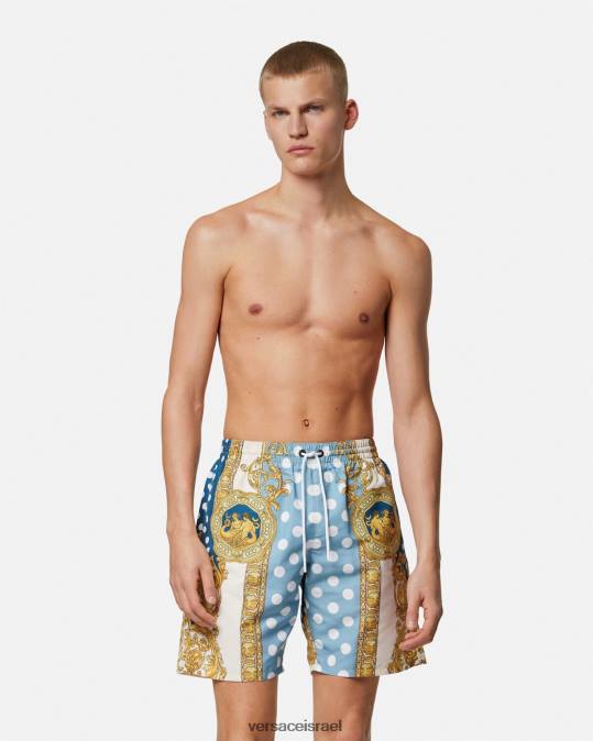 גברים Versace הדפס מכנסי לוח בארוקי צדפים תחתונים ובגדי חוף N8T21802