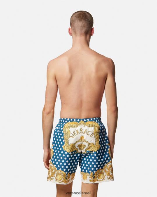 גברים Versace הדפס מכנסי לוח בארוקי צדפים תחתונים ובגדי חוף N8T21802