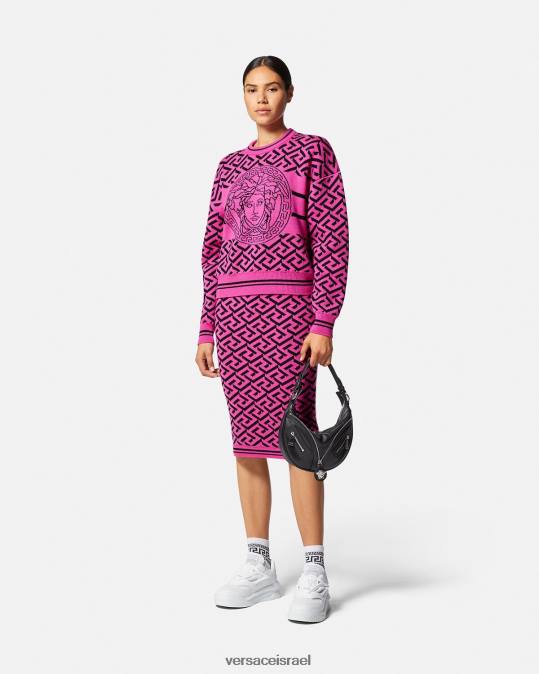 נשים Versace ורוד פוקסיה חצאית מידי לה גרקה אקארד הַלבָּשָׁה N8T2180