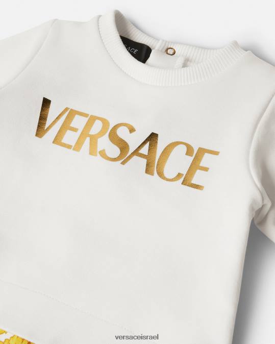 יְלָדִים Versace זהב לבן רומפר לתינוק ברוק הַלבָּשָׁה N8T21821