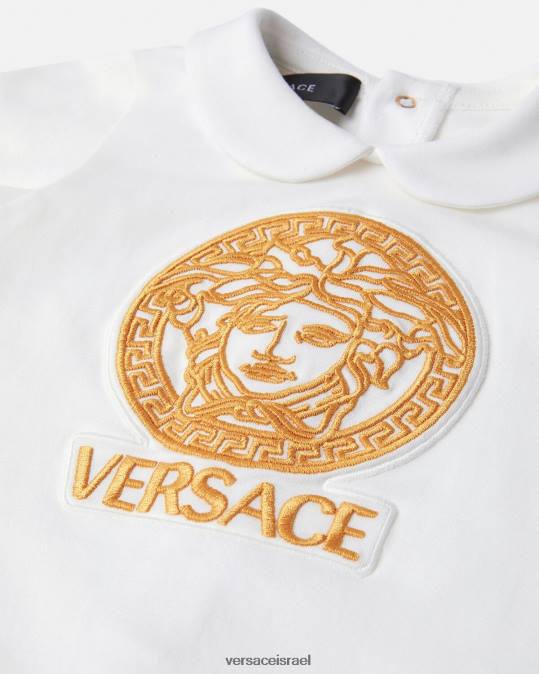 יְלָדִים Versace זהב לבן בגד שינה לתינוק מדוזה הַלבָּשָׁה N8T21823