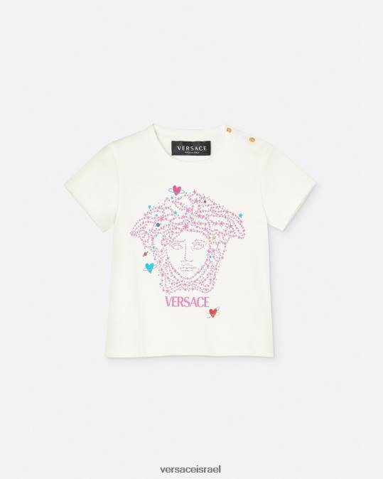 יְלָדִים Versace לבן & הדפס חולצת טריקו לתינוק מדוזה הַלבָּשָׁה N8T21853