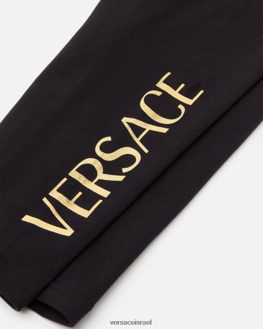 יְלָדִים Versace שָׁחוֹר מכנסי טרנינג לתינוק עם לוגו הַלבָּשָׁה N8T21864