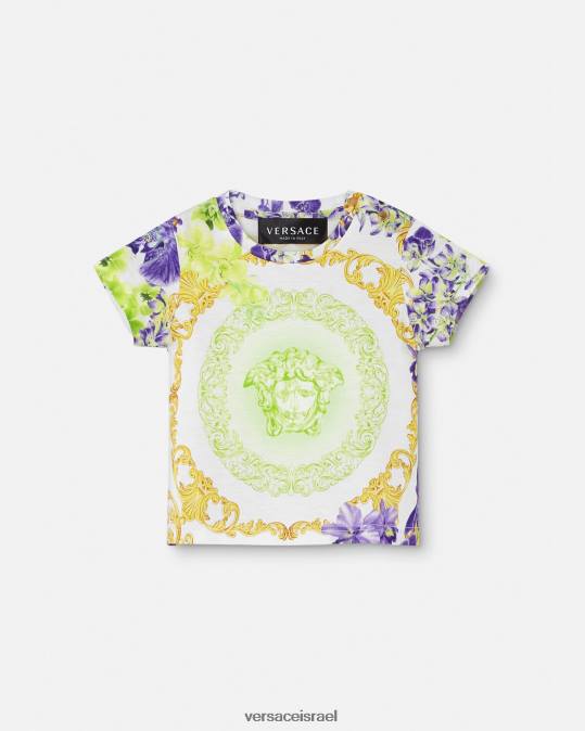 יְלָדִים Versace לבן & הדפס חולצת טריקו לתינוק מדוזה סחלב הַלבָּשָׁה N8T21866