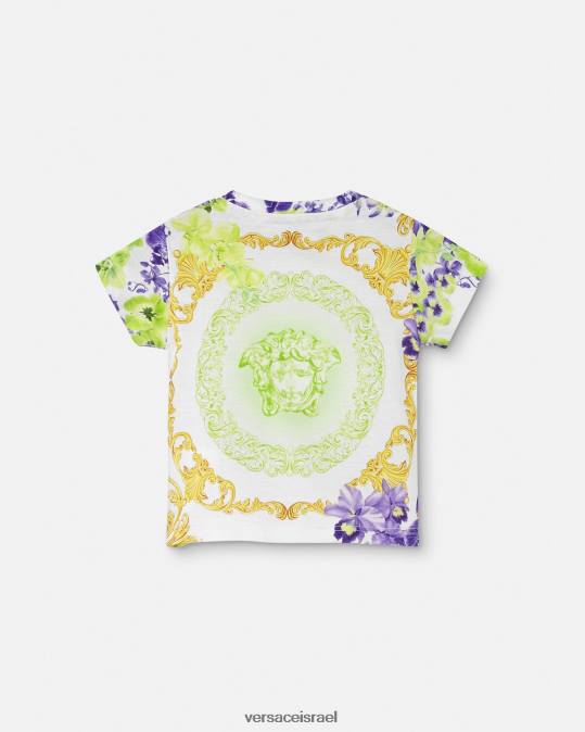 יְלָדִים Versace לבן & הדפס חולצת טריקו לתינוק מדוזה סחלב הַלבָּשָׁה N8T21866