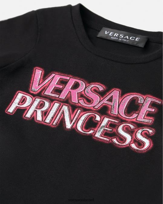 יְלָדִים Versace שָׁחוֹר חולצת טריקו לתינוק עם לוגו 