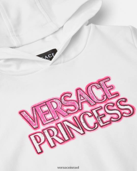 יְלָדִים Versace לבן קפוצ'ון לתינוק לוגו 