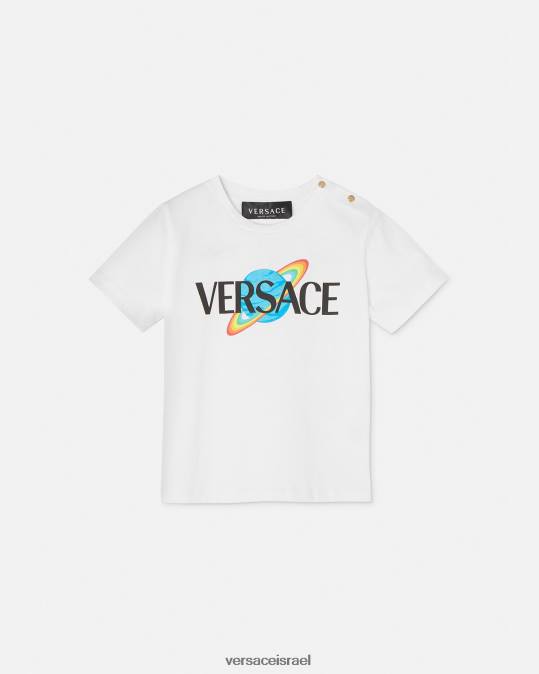 יְלָדִים Versace לבן & הדפס חולצת טי לתינוק לוגו הַלבָּשָׁה N8T21883