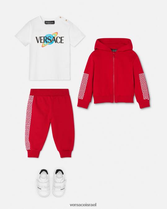 יְלָדִים Versace לבן & הדפס חולצת טי לתינוק לוגו הַלבָּשָׁה N8T21883