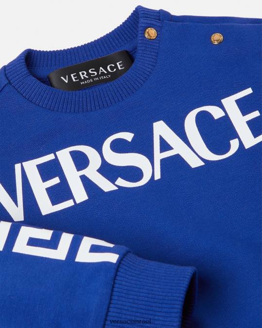 יְלָדִים Versace כְּחוֹל סווטשירט לתינוק לוגו הַלבָּשָׁה N8T21888