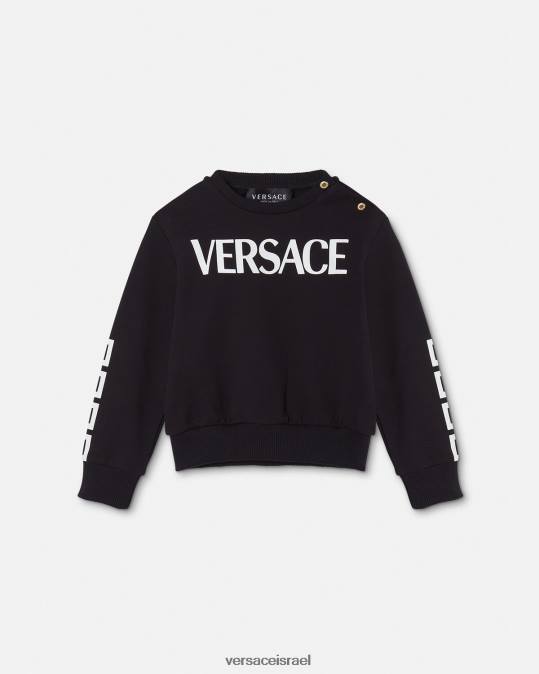 יְלָדִים Versace שָׁחוֹר סווטשירט לתינוק לוגו הַלבָּשָׁה N8T21905
