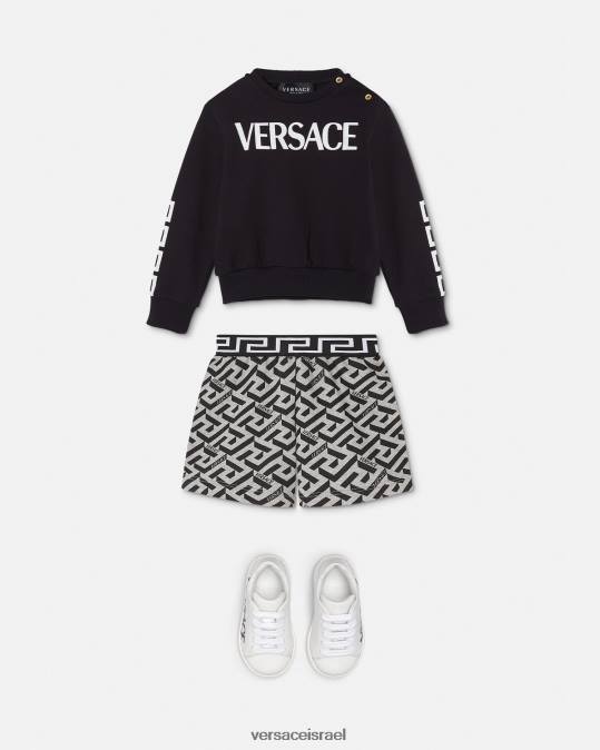 יְלָדִים Versace שָׁחוֹר סווטשירט לתינוק לוגו הַלבָּשָׁה N8T21905