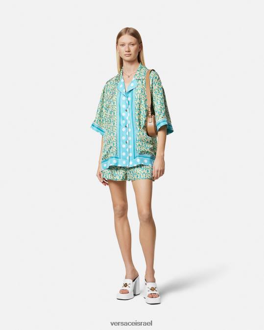 נשים Versace הדפס מכנסי משי קצרים הַלבָּשָׁה N8T2191