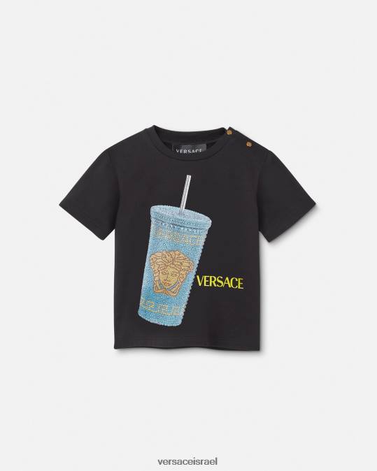 יְלָדִים Versace שחור & הדפס חולצת טריקו לתינוק ספל טיולים הַלבָּשָׁה N8T21925