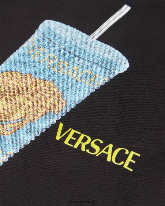 יְלָדִים Versace שחור & הדפס חולצת טריקו לתינוק ספל טיולים הַלבָּשָׁה N8T21925