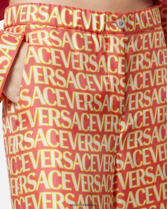נשים Versace הדפס מכנסי משי כל הַלבָּשָׁה N8T2192