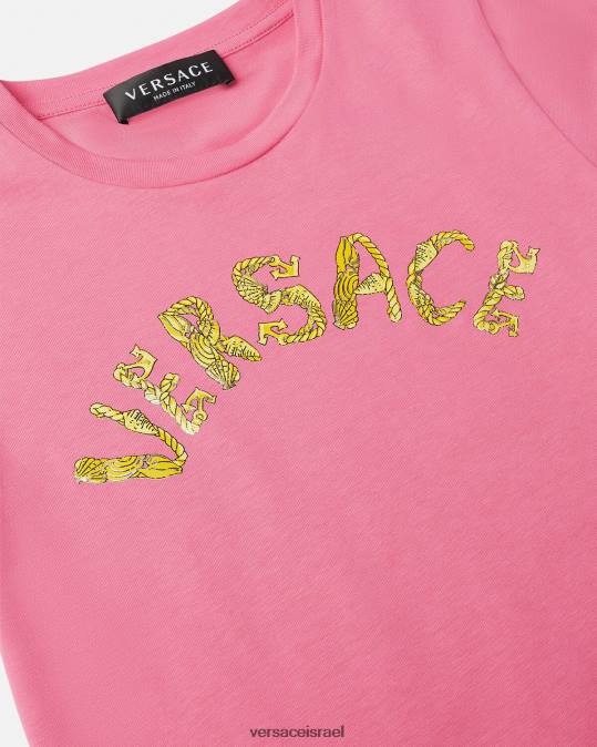 יְלָדִים Versace וָרוֹד חולצת טריקו עם לוגו הַלבָּשָׁה N8T21932