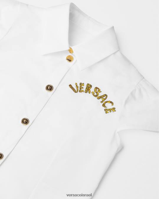 יְלָדִים Versace זהב לבן חולצה עם שרוולים קצרים של מדוזה הַלבָּשָׁה N8T21936
