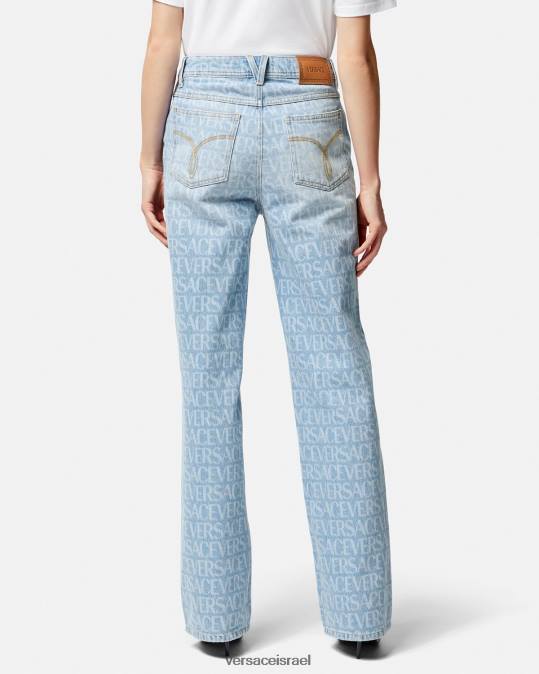 נשים Versace כְּחוֹל מכנסי ג'ינס רחבי רגליים הַלבָּשָׁה N8T2193