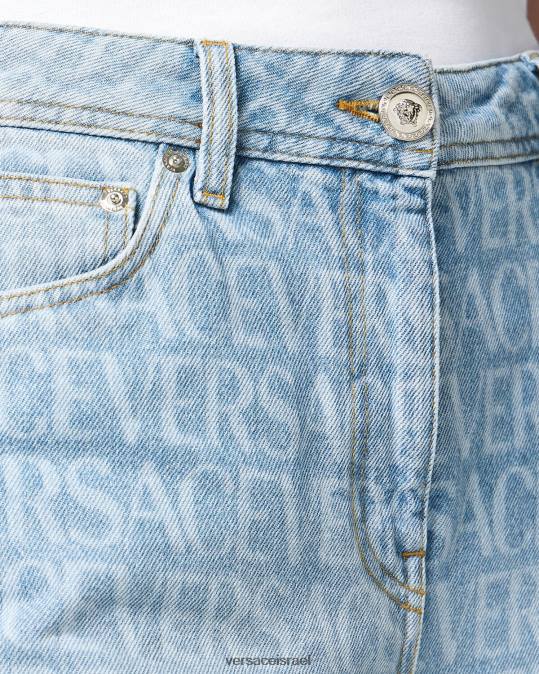 נשים Versace כְּחוֹל מכנסי ג'ינס רחבי רגליים הַלבָּשָׁה N8T2193