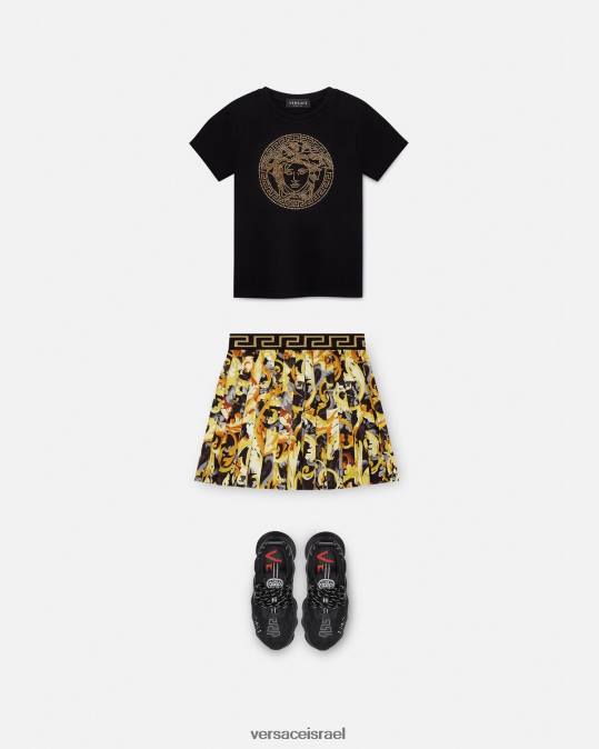 יְלָדִים Versace שָׁחוֹר חולצת טריקו מדוזה קריסטל הַלבָּשָׁה N8T21961