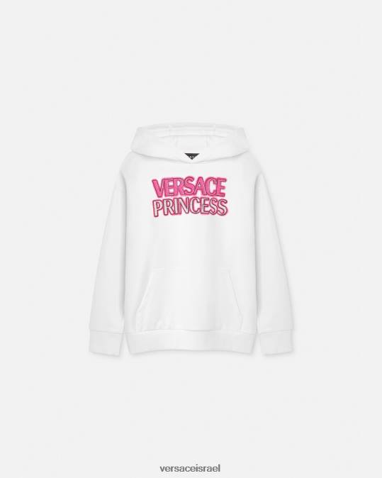 יְלָדִים Versace לבן קפוצ'ון לוגו "נסיכה". הַלבָּשָׁה N8T21973