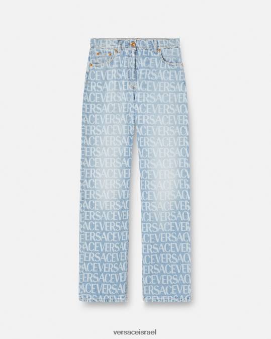 נשים Versace כְּחוֹל מכנסי ג'ינס רחבי רגליים הַלבָּשָׁה N8T2198