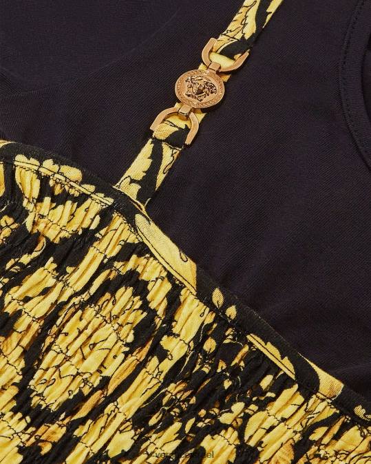 יְלָדִים Versace שָׁחוֹר שמלה מפוצצת בארוק הַלבָּשָׁה N8T21987