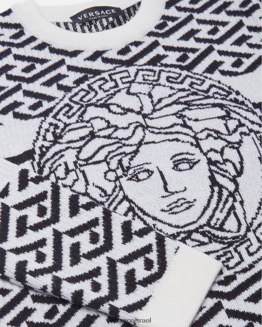 יְלָדִים Versace לבן שחור סוודר מדוזה לה גרקה הַלבָּשָׁה N8T21992