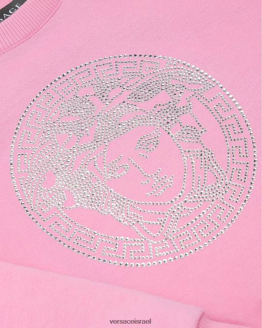יְלָדִים Versace וָרוֹד סווטשירט מדוזה קריסטל הַלבָּשָׁה N8T22001