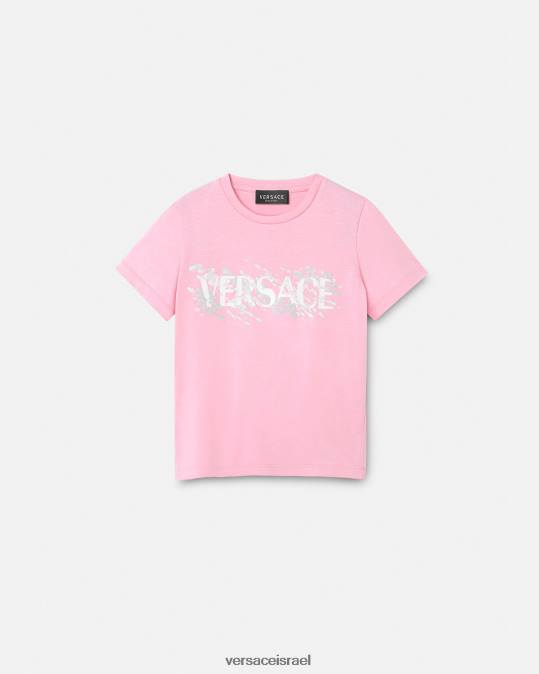 יְלָדִים Versace וָרוֹד חולצת טריקו עם לוגו הַלבָּשָׁה N8T22011