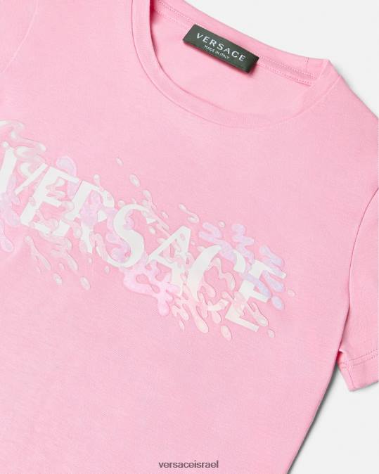 יְלָדִים Versace וָרוֹד חולצת טריקו עם לוגו הַלבָּשָׁה N8T22011