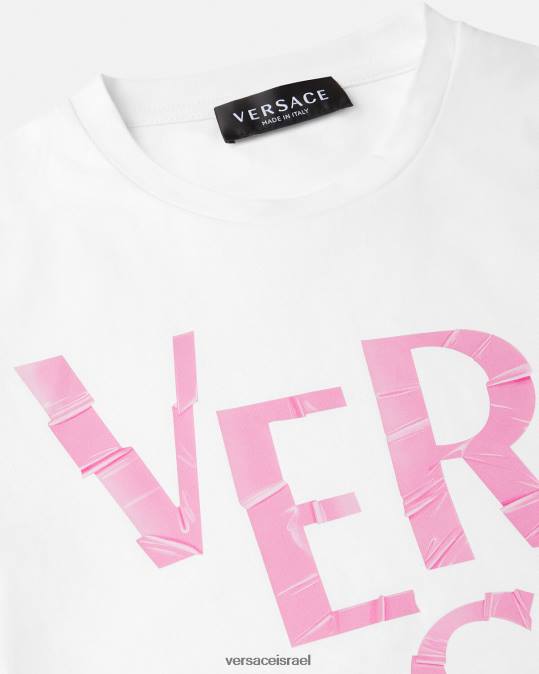 יְלָדִים Versace ורוד בהיר חולצת טריקו עם לוגו הַלבָּשָׁה N8T22012