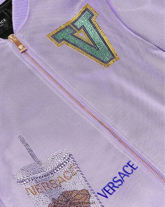 יְלָדִים Versace לִילָך מעיל בומבר לוגו הַלבָּשָׁה N8T22016