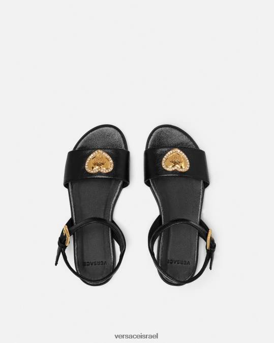 יְלָדִים Versace שָׁחוֹר סנדלי מדוזה לבבי קריסטל נַעַל N8T22031