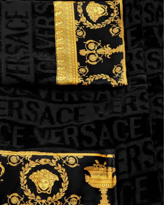 יְלָדִים Versace שָׁחוֹר חלוק רחצה שלם הַלבָּשָׁה N8T22062