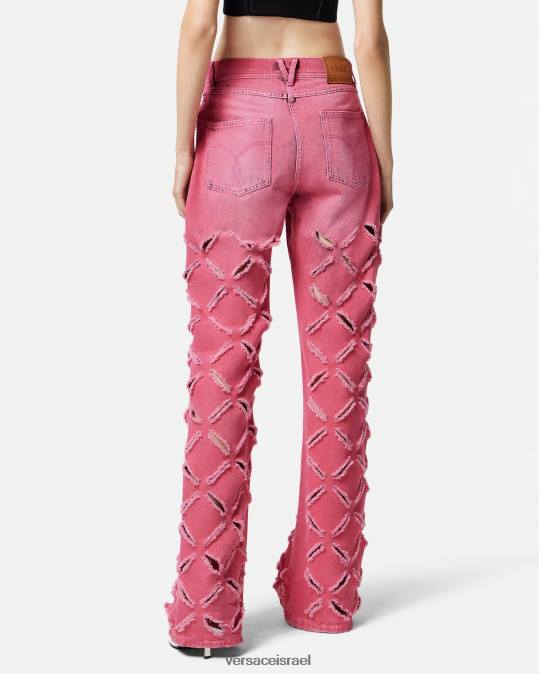 נשים Versace וָרוֹד ג'ינס מדוזה חתוכים הַלבָּשָׁה N8T2206
