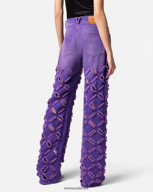 נשים Versace סָגוֹל ג'ינס מדוזה חתוכים הַלבָּשָׁה N8T2207