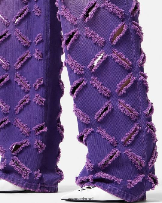 נשים Versace סָגוֹל ג'ינס מדוזה חתוכים הַלבָּשָׁה N8T2207