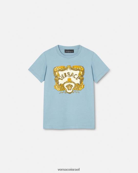 יְלָדִים Versace כחול בהיר חולצת טריקו בארוק צדפים הַלבָּשָׁה N8T22084