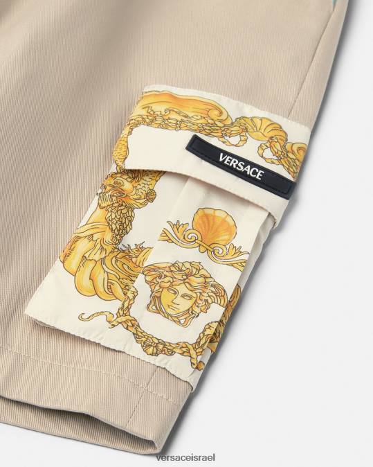 יְלָדִים Versace בז' מכנסי בארוק קצרים של גרקה צדפים הַלבָּשָׁה N8T22086