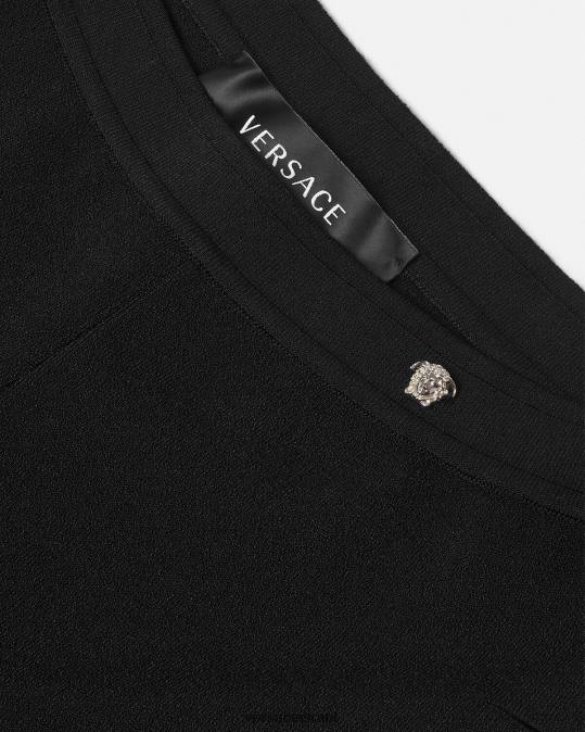 נשים Versace שָׁחוֹר מכנסיים מתרחבים סרוגים חתוכים הַלבָּשָׁה N8T2208