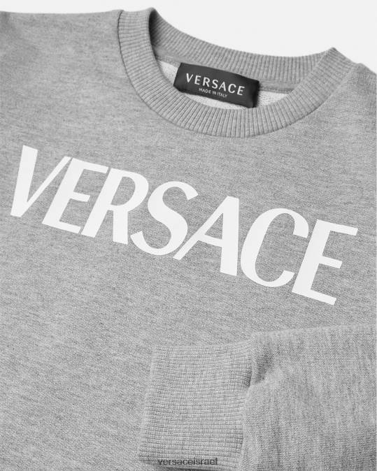 יְלָדִים Versace אפור סווטשירט לוגו הַלבָּשָׁה N8T22095