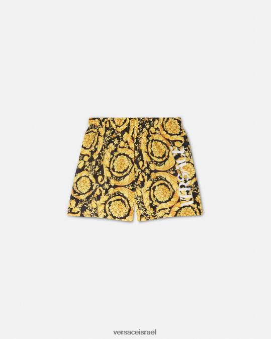 יְלָדִים Versace הדפס מכנסי ים קצרים עם לוגו בארוקו הַלבָּשָׁה N8T22096