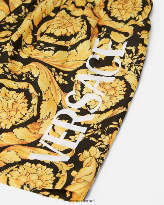 יְלָדִים Versace הדפס מכנסי ים קצרים עם לוגו בארוקו הַלבָּשָׁה N8T22096