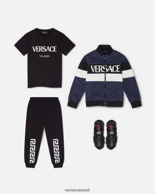 יְלָדִים Versace שָׁחוֹר מכנסי טרנינג של גרקה הַלבָּשָׁה N8T22099
