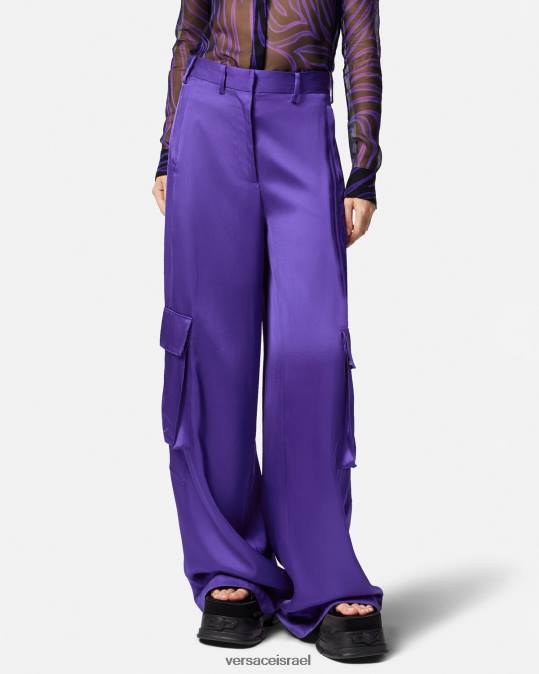 נשים Versace סָגוֹל מכנסי קרגו רחבים הַלבָּשָׁה N8T2210